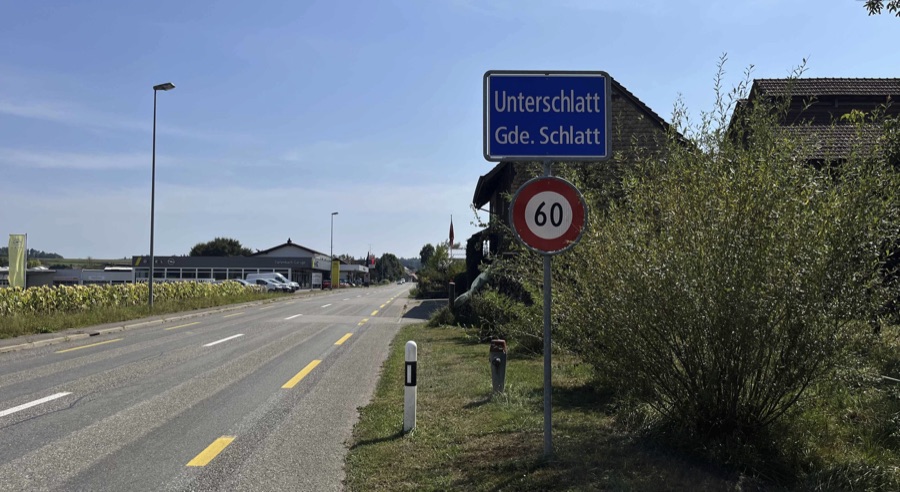 Ortstafel von Unterschlatt, Gemeinde Schlatt